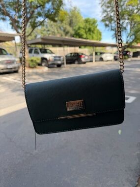 Badgley Mischka Black Crossbody with Gold Chain